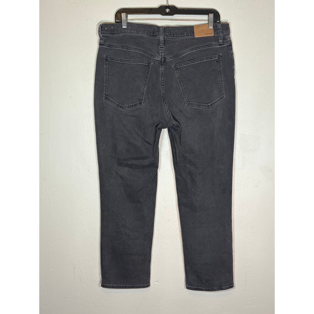 Madewell The Girljean Washed Black Distressed Straight Leg Jeans 30 CKP465269983